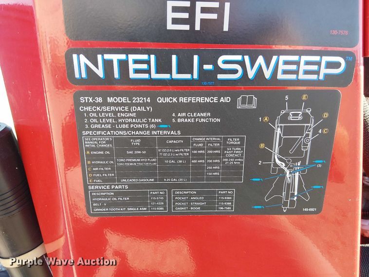 image for item DU3554 Toro STX 38 EFI Intelli-Sweep stump grinder