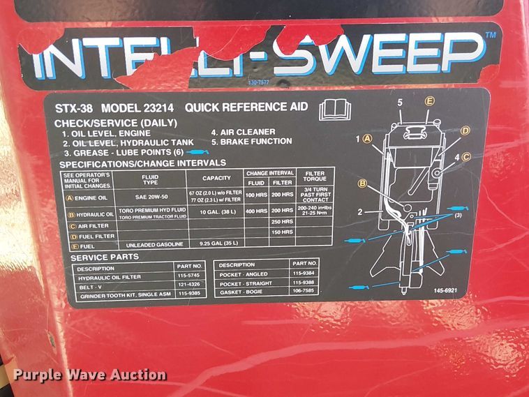 image for item DU3555 Toro STX 38 EFI Intelli-Sweep stump grinder