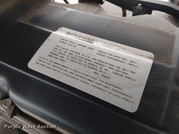 image for item DU3587 2010 Generac QT03016ANSX generator