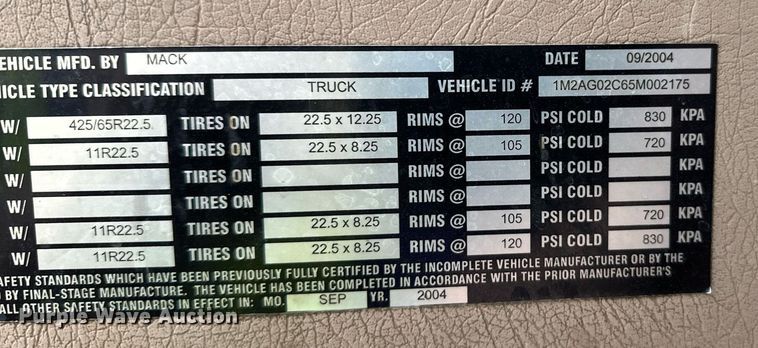 image for item DW4259 2005 Mack CV513 ready mix truck