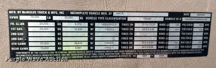 image for item DW4259 2005 Mack CV513 ready mix truck