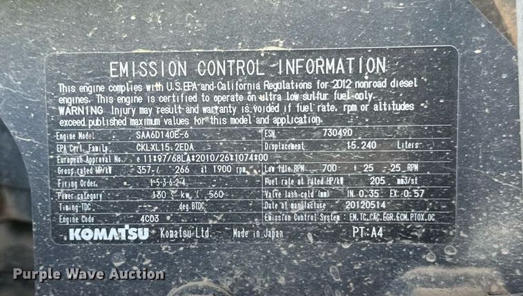 image for item DW4267 2012 Komatsu WA500-7 wheel loader