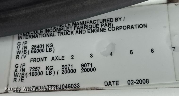 image for item DY0061 2008 International 7500  Crew Cab crane truck