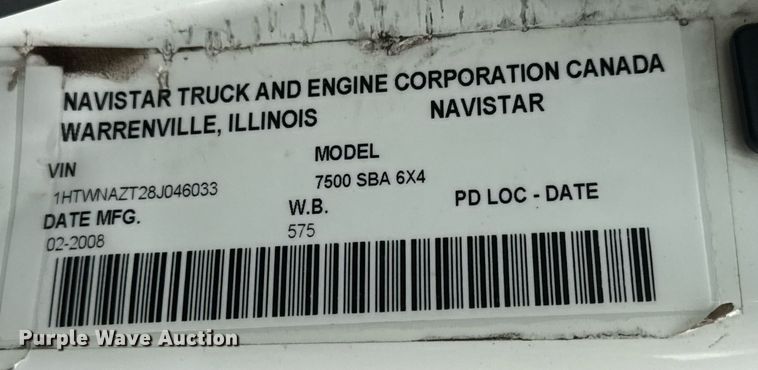 image for item DY0061 2008 International 7500  Crew Cab crane truck