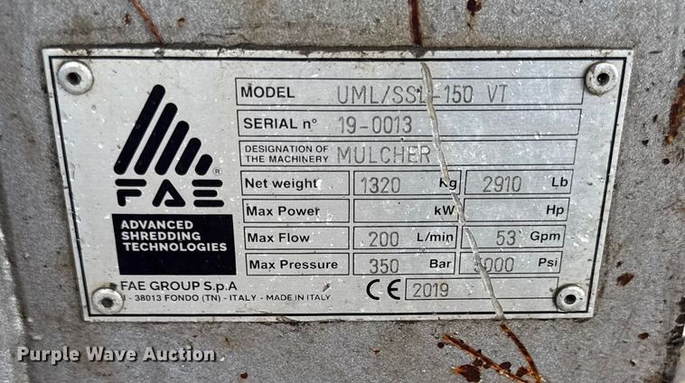 image for item DY8202 FAE UML/SSL-150VT skid steer mulcher