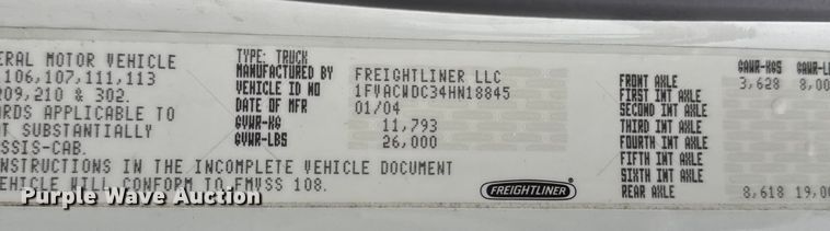 image for item DY8230 2004 Freightliner M2 dump truck