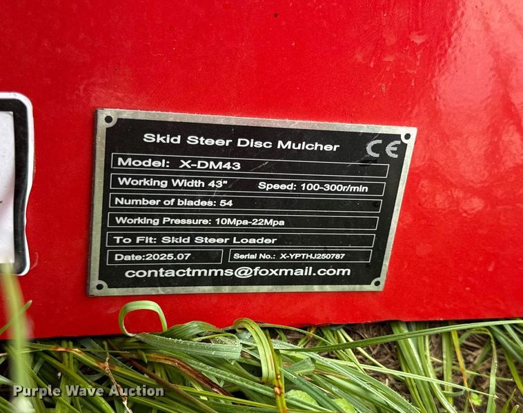image for item DY8265 2025 GIYI X-DM43 skid steer disc mulcher