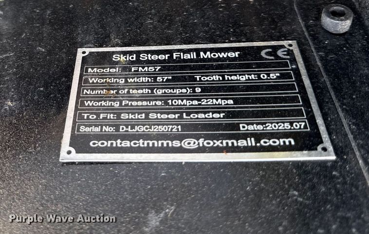 image for item DY8270 2025 GIYI FM57 skid steer flail mower