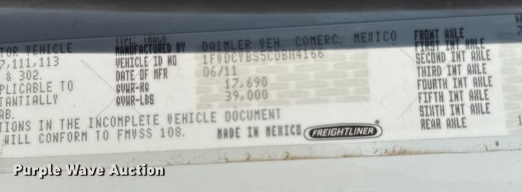 image for item DY8291 2012 Freightliner Business Class M2 bucket truck