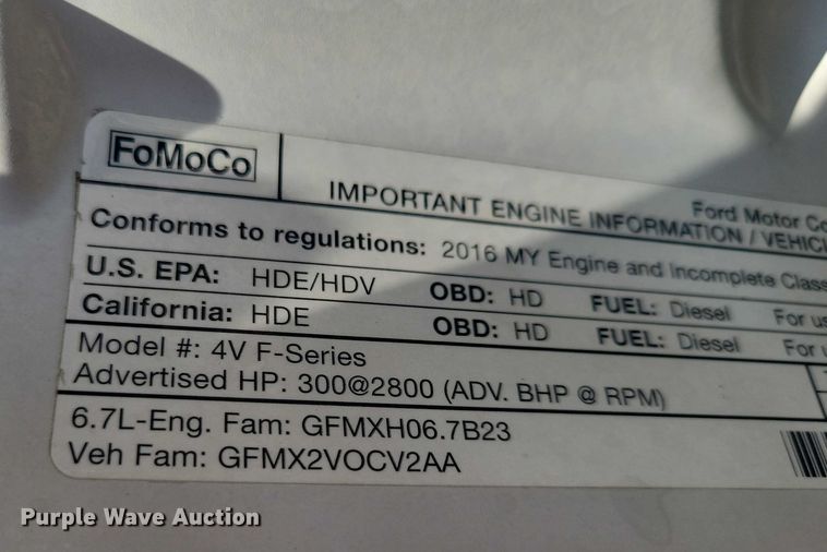 image for item DZ6731 2016 Ford F550 Super Duty utility / service truck