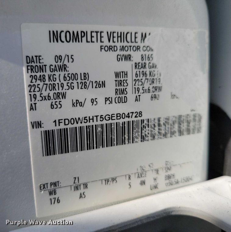 image for item DZ6731 2016 Ford F550 Super Duty utility / service truck