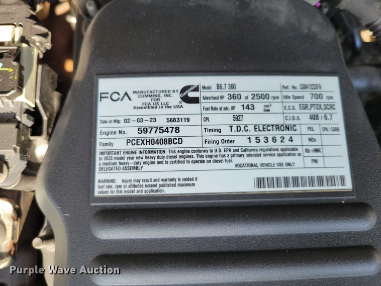 image for item DZ6732 2023 RAM 5500 utility / service truck