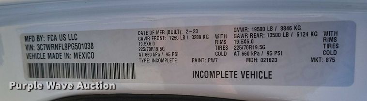 image for item DZ6732 2023 RAM 5500 utility / service truck