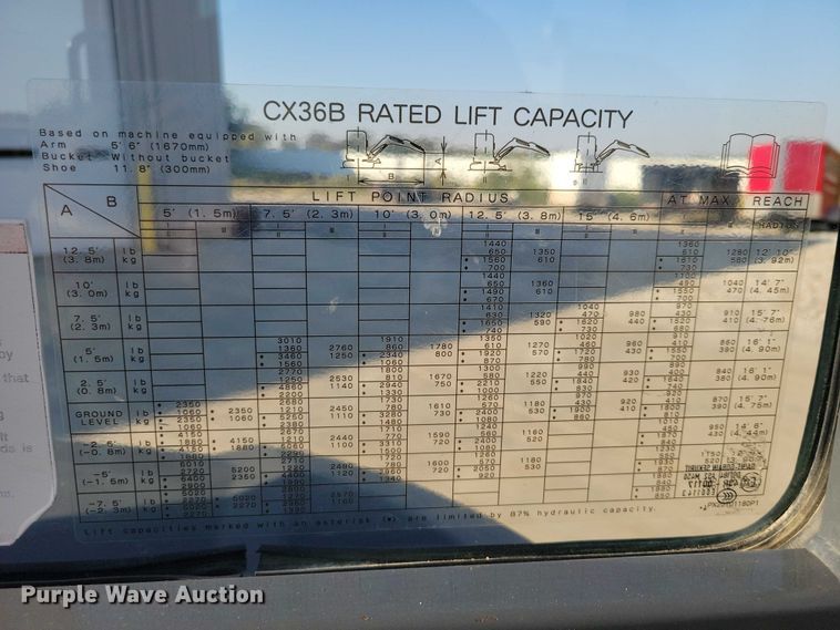 image for item EA2606 2015 Case CX36B mini excavator