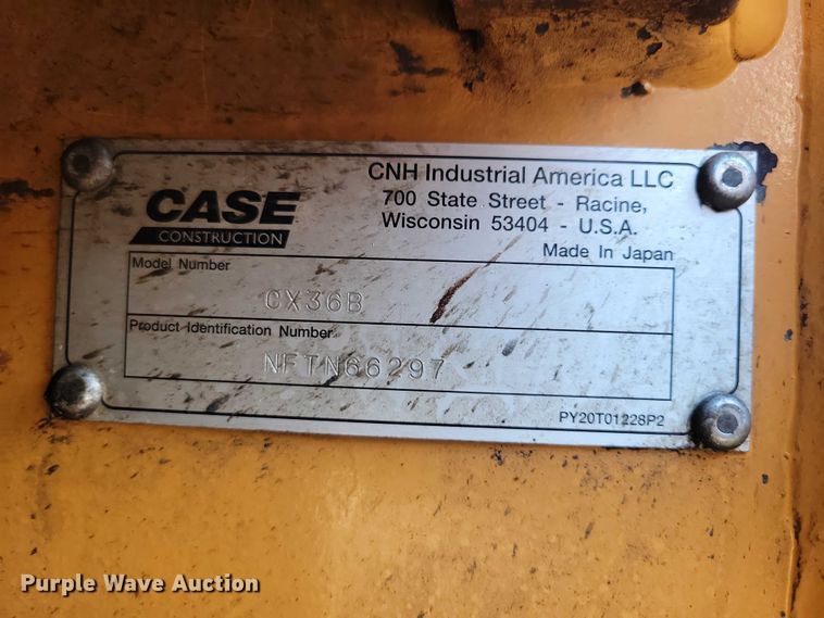 image for item EA2606 2015 Case CX36B mini excavator