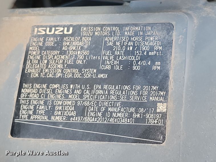 image for item EA2616 2018 Hitachi Zaxis 350 LC excavator