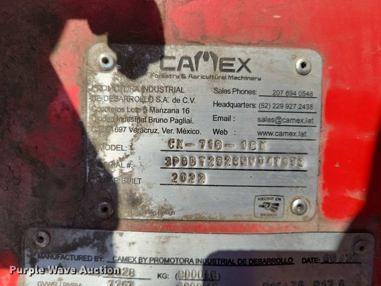 image for item EA2637 2022 Camex CX-716-16K log loader