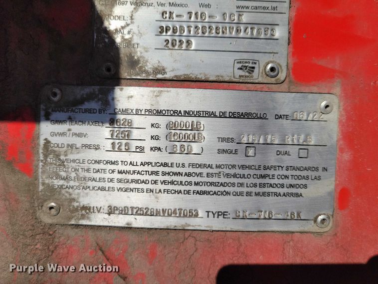 image for item EA2637 2022 Camex CX-716-16K log loader