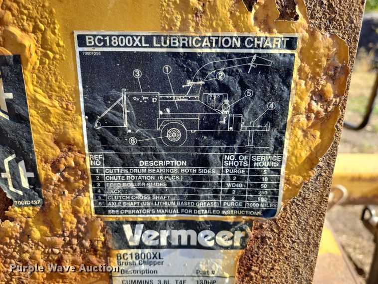 image for item EA2638 2017 Vermeer BC1800XL wood chipper