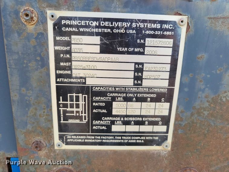 image for item EA2645 2006 Princeton Piggy Back PB50 forklift