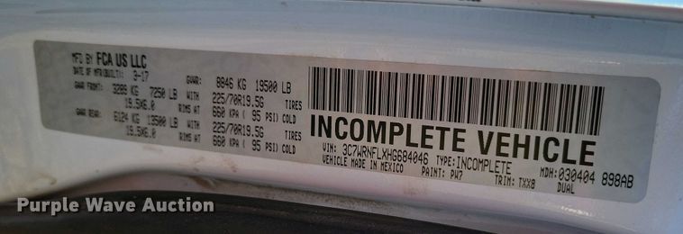 image for item EA2646 2017 RAM 5500 Crew Cab flatbed truck