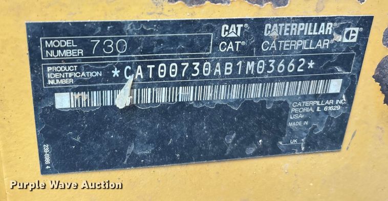 image for item EA7555 2012 Caterpillar 730 articulated haul truck