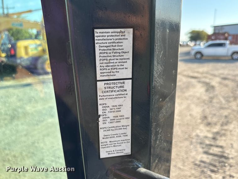 image for item EA7565 2017 John Deere 655K track loader