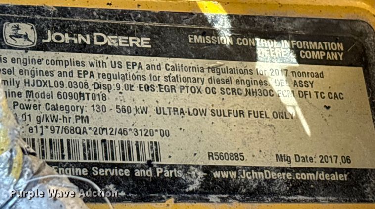 image for item EA7568 2017 John Deere 350G LC excavator