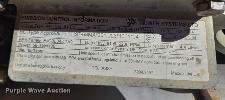 image for item EB1061 2014 JCB JS145LC excavator