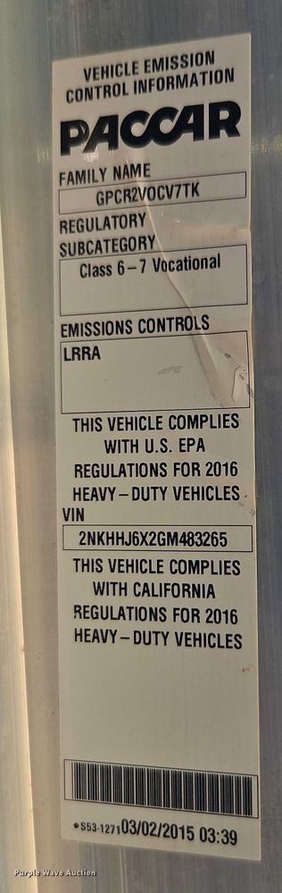 image for item EB8361 2016 Kenworth T3 Series utility / service truck