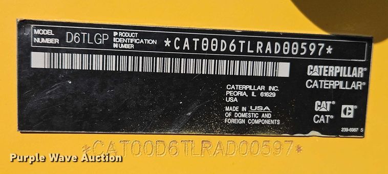 image for item EB8362 2015 Caterpillar D6T LGP dozer