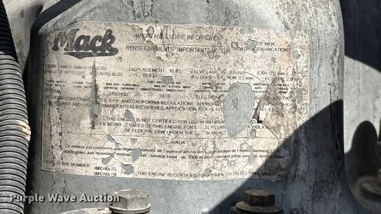 image for item ED2264 2007 Mack CTP dump truck