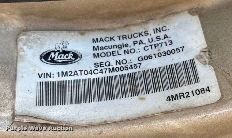 image for item ED2264 2007 Mack CTP dump truck