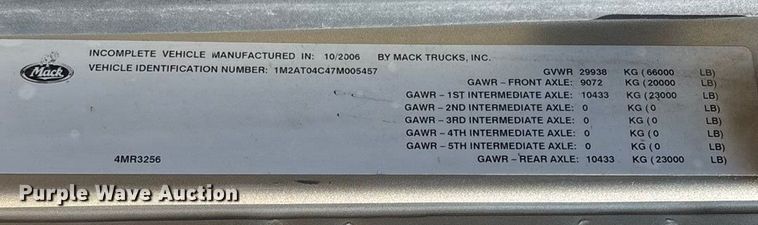 image for item ED2264 2007 Mack CTP dump truck