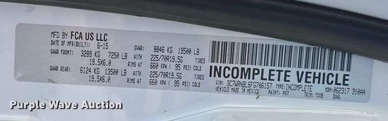 image for item ED2265 2015 RAM 5500 bucket truck