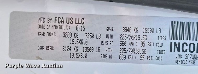 image for item ED2265 2015 RAM 5500 bucket truck