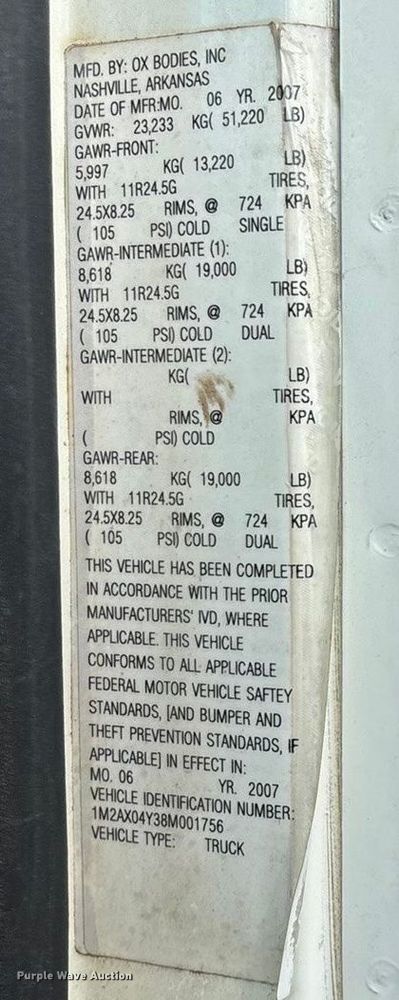 image for item ED2274 2008 Mack Granite dump truck