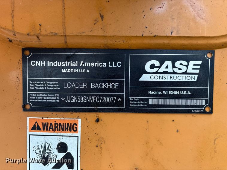 image for item ED2275 2015 Case 580 Super N backhoe