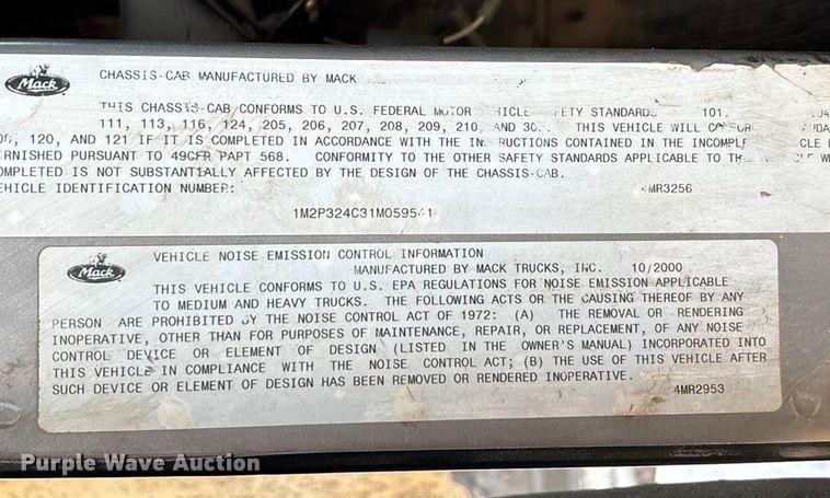 image for item ED2276 2001 Mack RD dump truck