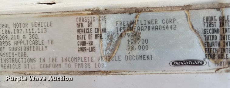 image for item ED5867 1998 Freightliner FL70 water truck