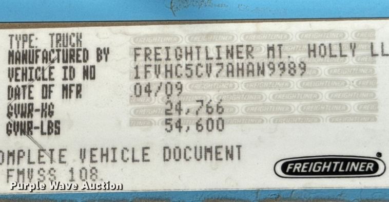 image for item ED5903 2010 Freightliner M2 dump truck