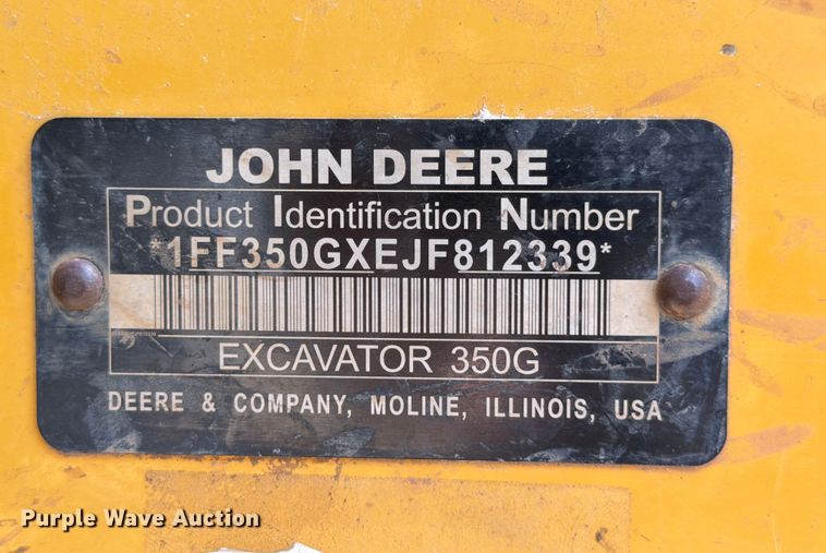 image for item ED5934 2018 John Deere 350G excavator