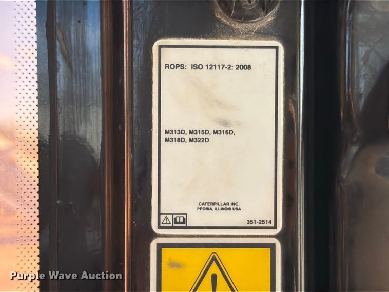 image for item ED5963 2011 Caterpillar M318D wheeled excavator