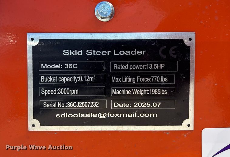 image for item EE4081 2025 SDLOOL SL36C compact utility loader