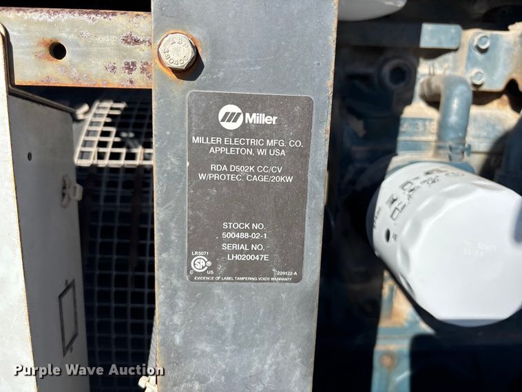 image for item EE4082 Miller D502K 5+20 CC/CV DC diesel welder welder/generator