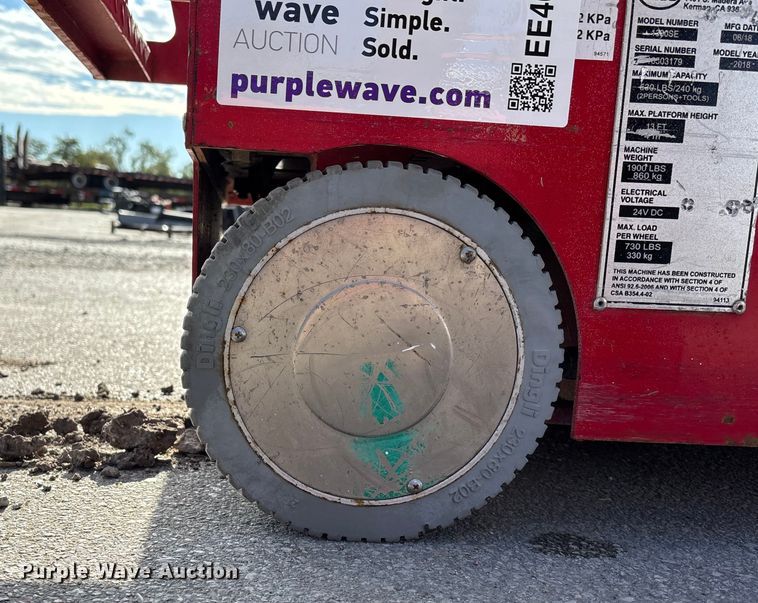 image for item EE4086 2018 MEC Ariel work platform 1330SE scissor lift