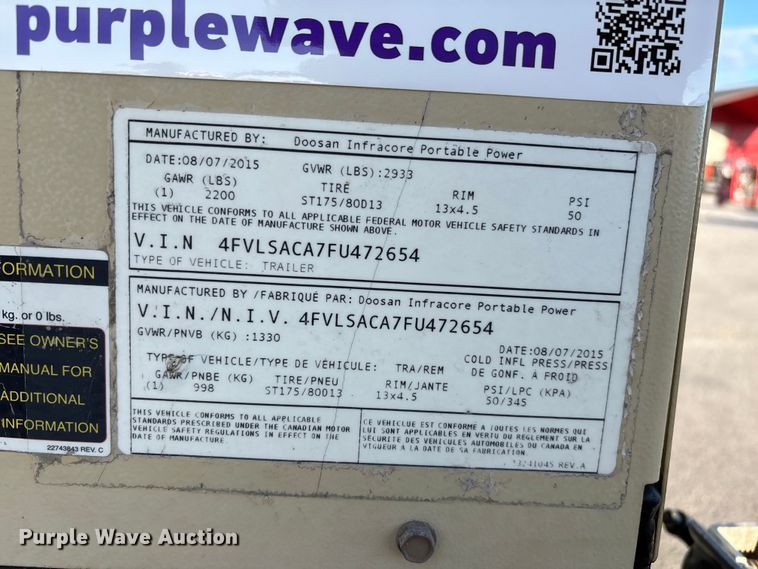 image for item EE4097 2015 Doosan LSC light plant