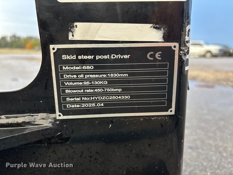 image for item EE4147 2024 Skid steer 680 skid steer post driver