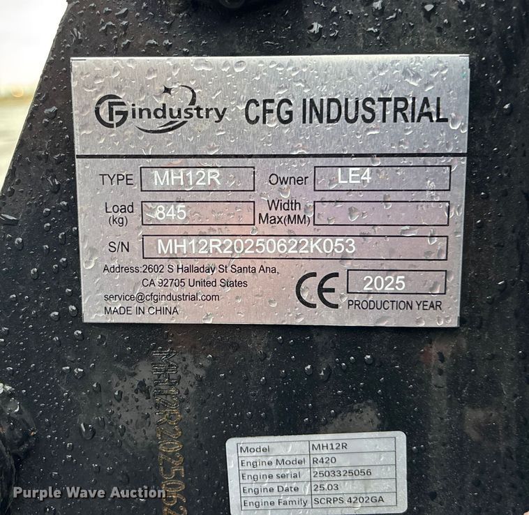 image for item EE4150 2025 CFG industrial MH 12 R mini excavator