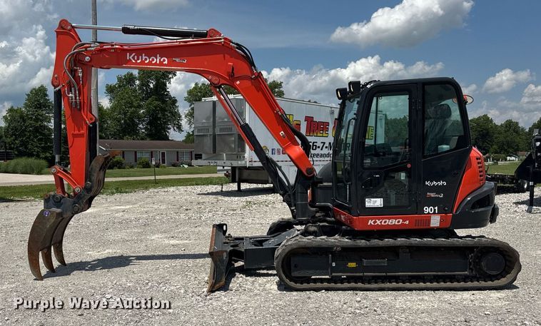 image for item EF2078 2022 Kubota KX080-4 Super Series 2 mini excavator